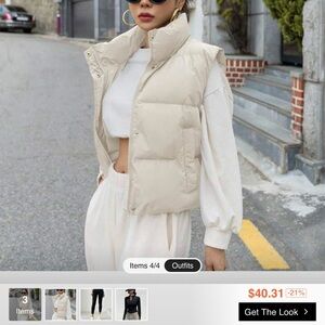 SHEIN Beige Puffer Vest